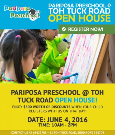 Pariposa Preschool @ Toh Tuck Road Open House 4 June, 10-5pm